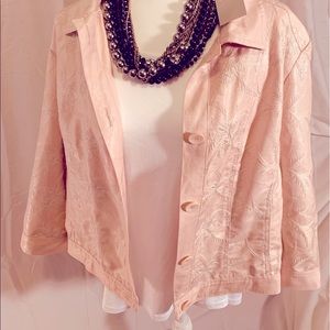 Chico’s Foil Embroidered Jeans Jacket #C10